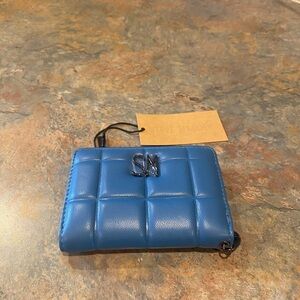 Steve Madden Blue Quilted Leather Wallet NWT